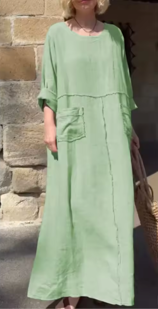 Vestido Carolina- Linho Premium - Soltinho e Leve + Frete Grátis