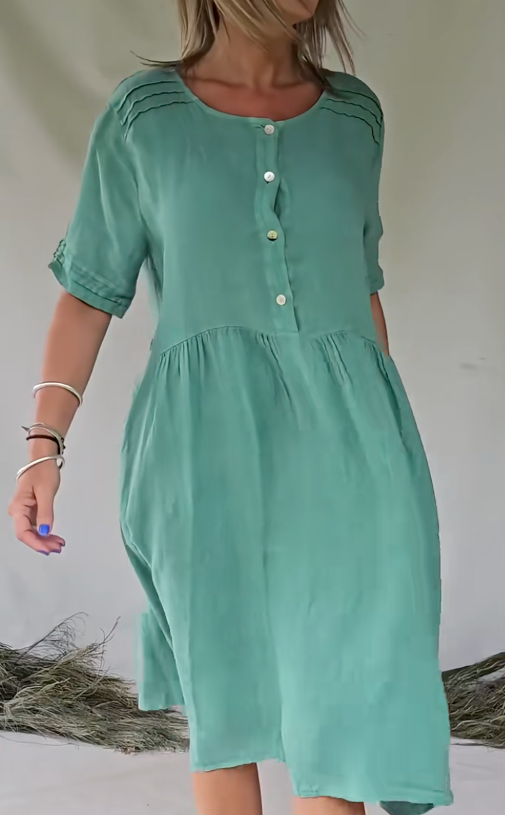 Vestido Bianca- Linho Premium - Leve e Soltinho, Ideal para diversas ocasiões! + Frete Grátis