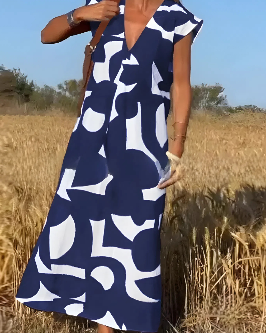 Vestido Elisa Primavera-Verão | Decote em V - Fresco e Soltinho
