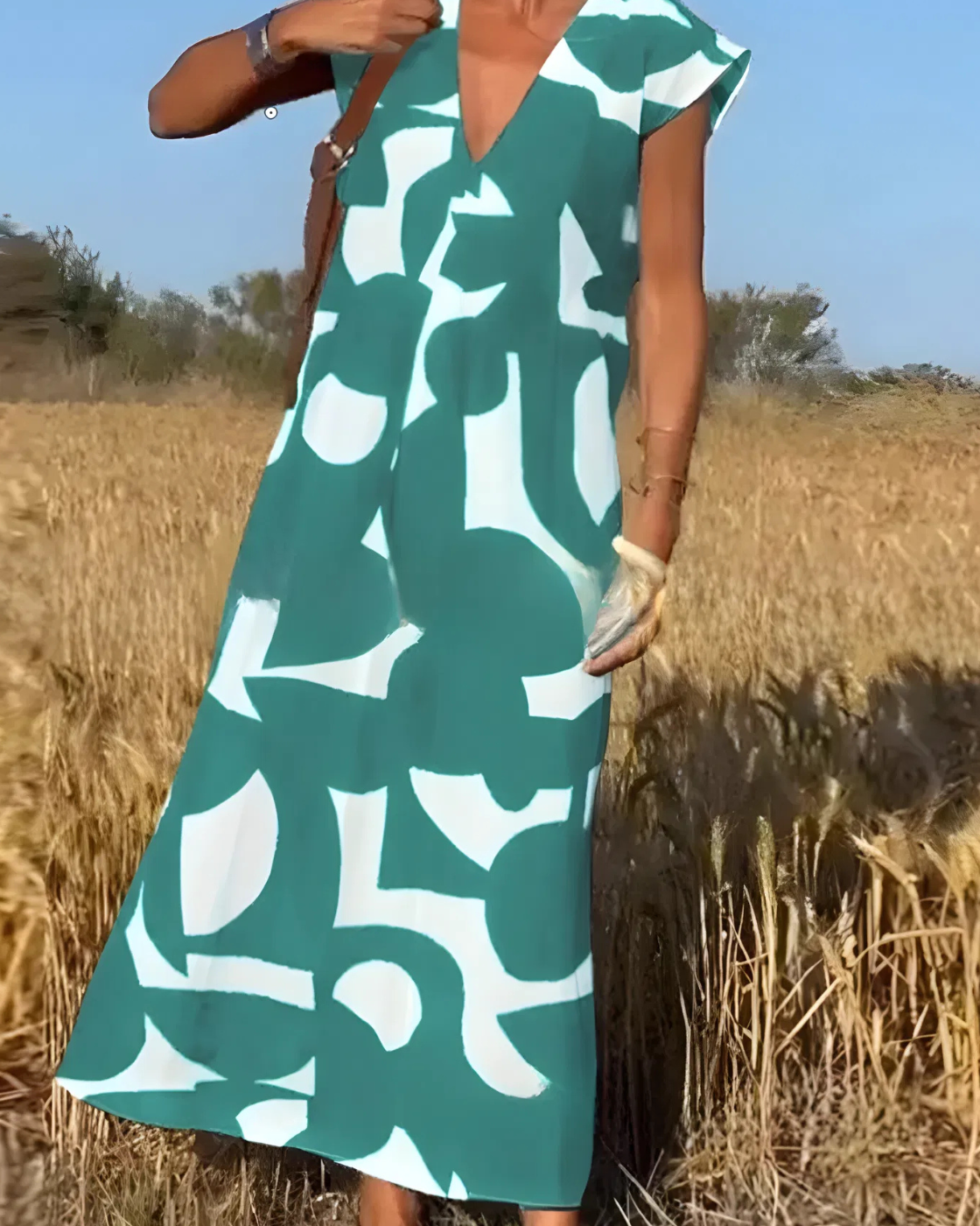 Vestido Elisa Primavera-Verão | Decote em V - Fresco e Soltinho