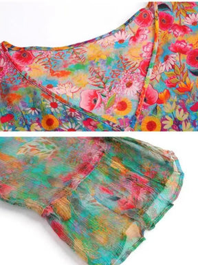 Vestido Feminino Midi Estampado Floral Primavera- Fresquinho e Elegante