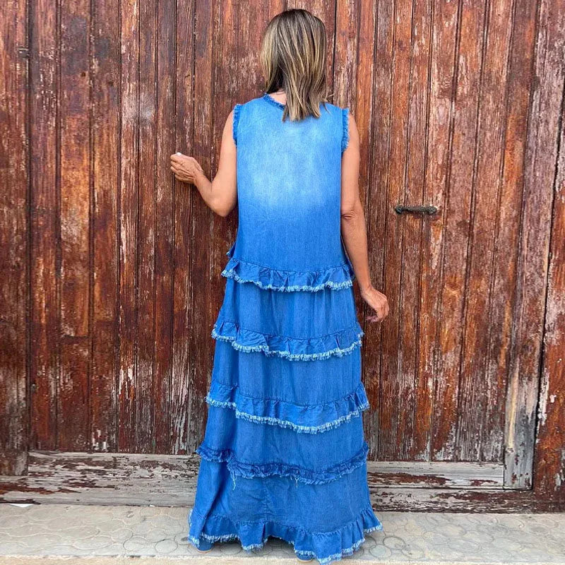 Vestido Jeans Sofia- Atraia olhares com um visual moderno e charmoso + Frete Grátis
