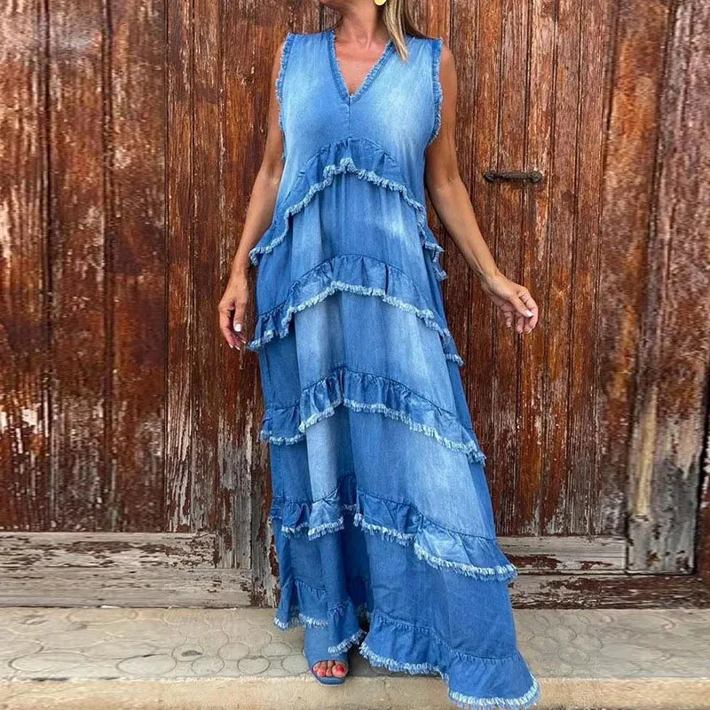 Vestido Jeans Sofia- Atraia olhares com um visual moderno e charmoso + Frete Grátis