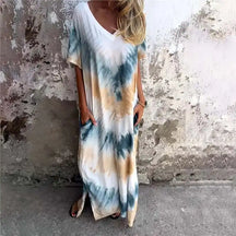 Vestido Feminino Delicada - Longo e Soltinho em V- O charme do verão + Frete Grátis