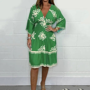 Vestido Mariana Midi Estampado- Perfeito para um visual elegante e versátil + Frete Grátis