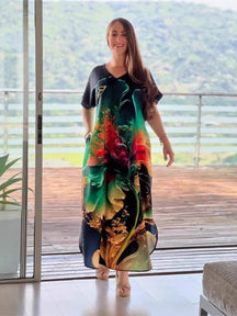 Vestido Estampado Mariana- Elegante e rico em detalhes que vão te encantar+ Frete Grátis