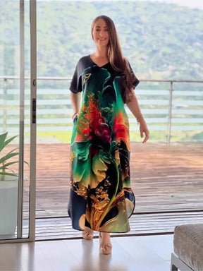 Vestido Estampado Mariana- Elegante e rico em detalhes que vão te encantar+ Frete Grátis
