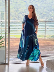 Vestido Estampado Mariana- Elegante e rico em detalhes que vão te encantar+ Frete Grátis