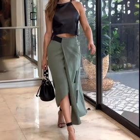 Conjunto Feminino Regata e Saia Elisa- Charme e Elegância para a Mulher Moderna