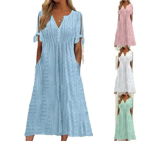 Encante- se com o Vestido de Renda Luísa - Perfeito para dias quentes, encontros especiais ou passeios ao ar livre