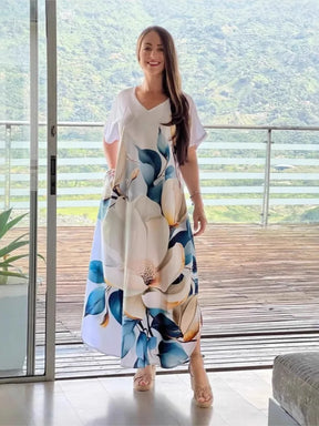 Vestido Estampado Mariana- Elegante e rico em detalhes que vão te encantar+ Frete Grátis