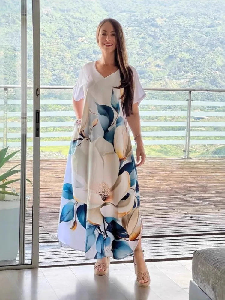 Vestido Estampado Mariana- Elegante e rico em detalhes que vão te encantar+ Frete Grátis