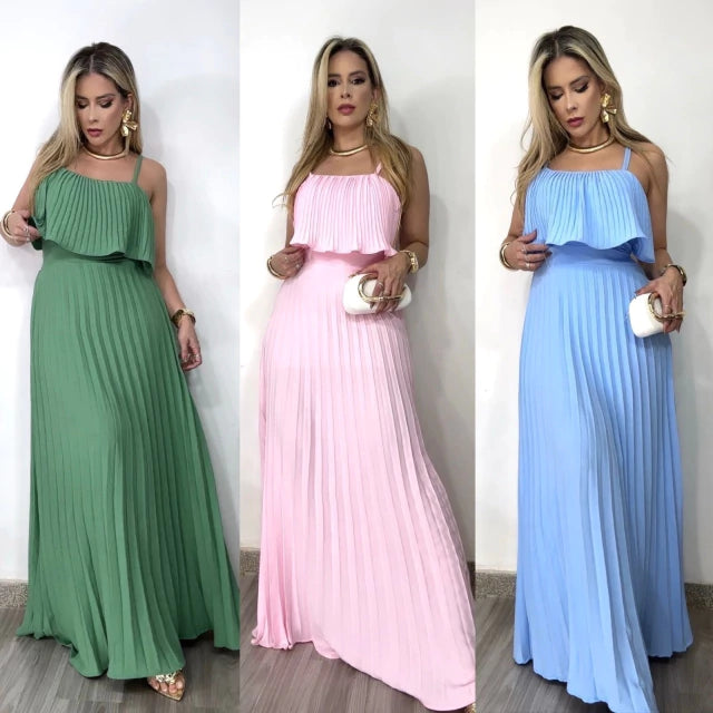 Vestido Elegante Plissado- Elegância e autenticidade que valoriza você!